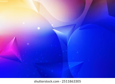 Rosa claro, Vector azul Diseño decorativo en estilo abstracto con estructura triangular. Hermosa ilustración coloreada con círculos borrosos en estilo naturaleza. Fondo de pantalla para un teléfono celular.