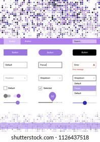 Light Pink, Blue vector design ui kit with dots. Beautiful ui ux kit with colorful dots in its header. This sample is for your website.