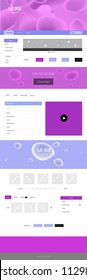 Light Pink, Blue vector design ui kit with curved circles. Colorful illustration in abstract memphis style with gradient. This template you can use for landing pages.
