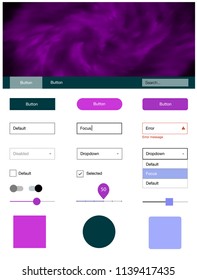 Light Pink, Blue vector design ui kit with universe stars. Colorful ui/ux kit with header consisted of clouds & stars. Modern template for your landing page.