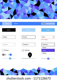 Light Pink, Blue vector design ui kit with mosaic. Decorative ui kit design in abstract style with colorful crystals. This sample is for your landing page.