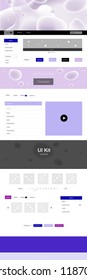 Light Pink, Blue vector design ui kit with curved circles. Elegant bright illustration with gradient  in memphis style. Beautiful layout for websites, landing pages.