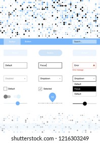 Light Pink, Blue vector design ui kit with dots. Colorful Style guide with circles on abstract background. Modern template for your landing page.