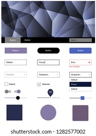 Light Pink, Blue vector design ui kit with mosaic. Decorative ui kit design in abstract style with colorful crystals. This template you can use for landing pages.
