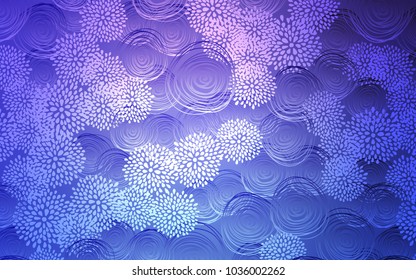 Light Pink, Blue vector doodle blurred template. Colorful abstract illustration with flowers in doodle style. The pattern can be used for heads of websites and designs.