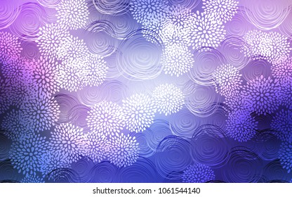 Light Pink, Blue vector doodle bright layout. Modern geometrical abstract illustration with flowers. Brand-new style for your business design.