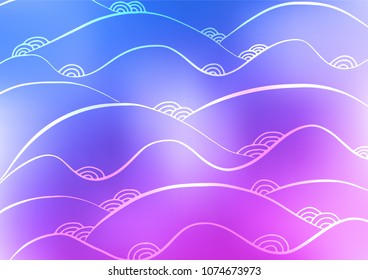Light Pink, Blue vector doodle blurred template. Creative illustration in blurred style with doodles and Zen tangles. Hand painted design for web, wrapping, wallpaper.
