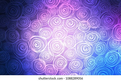 Light Pink, Blue vector doodle bright template. Roses on elegant natural pattern with gradient. The completely new template can be used for your brand book.