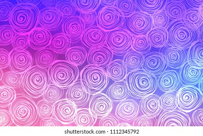 Light Pink, Blue vector doodle bright template. Roses on blurred abstract background with gradient. The textured pattern can be used for website.