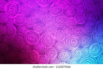 Light Pink, Blue vector doodle blurred background. Blurred decorative design in Indian style with roses. The pattern can be used for wallpapers and coloring books.