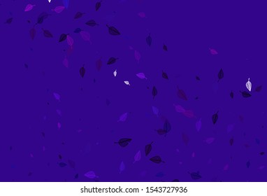 Light Pink, Blue vector doodle template. Pattern with gradient colorful leaves in natural style. Brand new style for your business design.