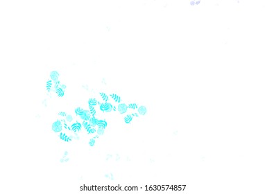 Light Pink, Blue vector doodle layout with leaves, flowers. Colorful abstract illustration with leaves in doodle style. Template for backgrounds of cell phones.