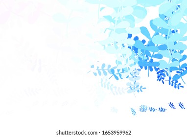 Light Pink, Blue vector doodle pattern with leaves. Doodle illustration of leaves in Origami style with gradient. The best design for your business.