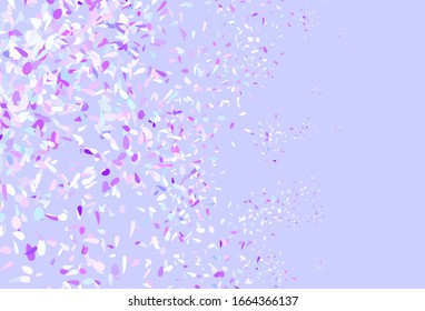 Fondo de doodle azul, de color rosa claro y vectorial con hojas. Ilustración decorativa con doodles en plantilla abstracta. Una textura nueva para el diseño de papel pintado.