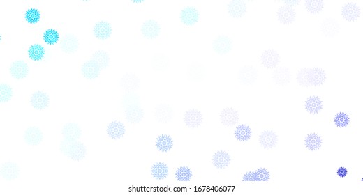 Light Pink, Blue vector doodle pattern with flowers. Gradient colorful abstract flowers on simple background. Smart design for leaflets, books.