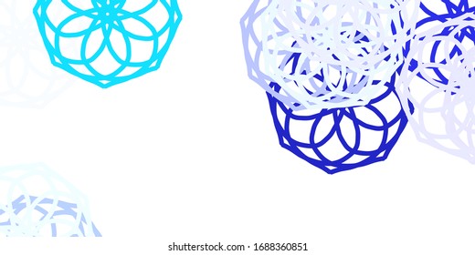 Light Pink, Blue vector doodle pattern with flowers. Modern design with gradient Flowers on abstract background. Brand new business design.