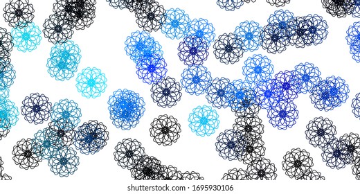 Light Pink, Blue vector doodle background with flowers. Abstract illustration with flowers in Origami style. Smart design for leaflets, books.