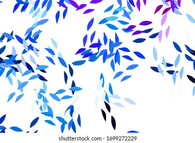 Light Pink, Blue vector doodle layout with leaves. Creative illustration in blurred style with leaves. Brand new design for your business.