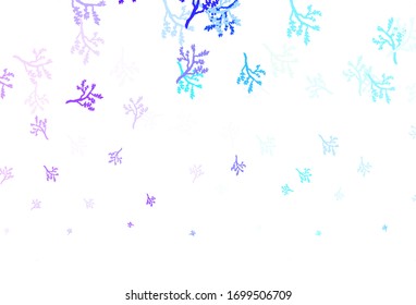 Light Pink, Blue vector doodle pattern with branches. Creative illustration in blurred style with leaves, branches. Brand new style for your business design.