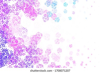 Diseño de doodle de vector azul y rosa claro con hojas. Nueva ilustración colorida en estilo doodle con hojas. Nueva plantilla para tu libro de marcas.