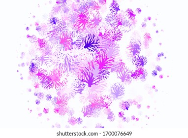 Light Pink, Blue vector doodle pattern with branches. Sketchy doodles on white background. Textured pattern for websites, banners.