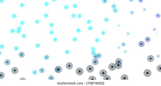 Light Pink, Blue vector doodle template with flowers. Simple colored illustration with abstarct flowers. Smart design for leaflets, books.