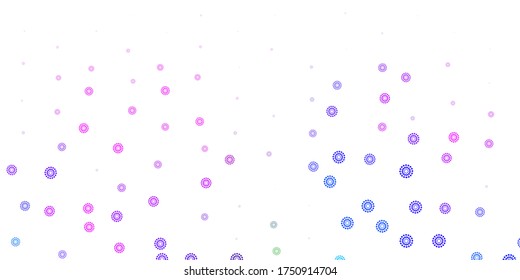 Light pink, blue vector doodle texture with flowers. Simple design with flowers on abstarct background. Colorful pattern for spring parties.