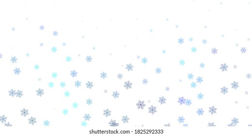 Light pink, blue vector doodle texture with flowers. Simple colored illustration with abstarct flowers. Pattern for website designs.