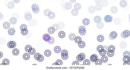 Light pink, blue vector doodle template with flowers. Gradient colorful abstract flowers on simple background. Pattern for women day promotion.