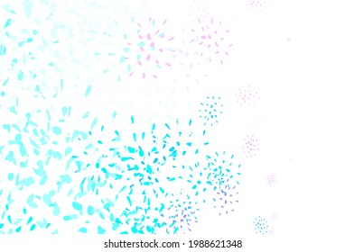 Light Pink, Blue vector doodle background with leaves. An elegant bright illustration with leaves in Natural style. Pattern for wallpapers, coloring books.