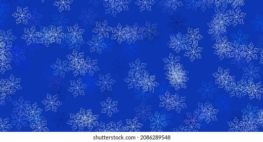 Light pink, blue vector doodle pattern with flowers. Colorful flowers in natural style on simple background. Best design for your business.