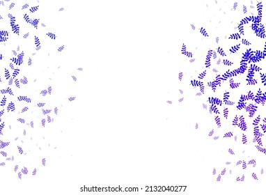 Light Pink, Blue vector doodle pattern with leaves. Doodle illustration of leaves in Origami style with gradient. Doodle design for your web site.