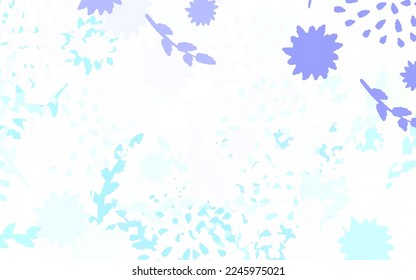 Light Pink, Blue vector doodle background with flowers, roses. Creative illustration in blurred style with flowers. The best design for your business.