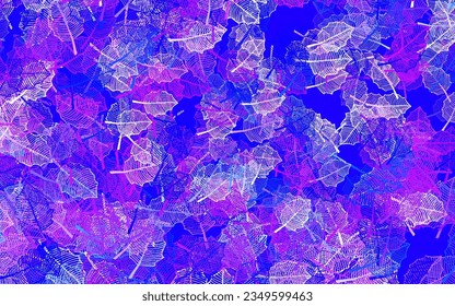 Light Pink, Blue vector doodle pattern with leaves. Colorful illustration in doodle style with leaves, flowers. Colorful pattern for kid's books.