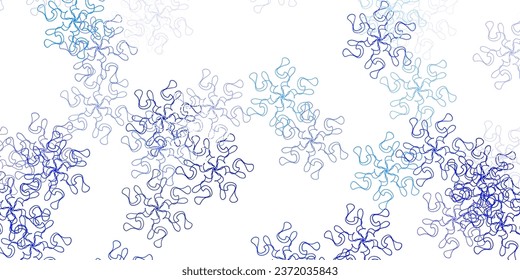 Patrón de doodle vectorial azul claro rosa con flores. Ilustración abstracta con flores de estilo Origami. Patrón colorido para las fiestas de primavera.