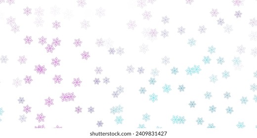 Textura de doodle de color rosa claro, vector azul con flores. Flores abstractas coloreadas degradadas sobre un fondo sencillo. Nuevo diseño de negocio.