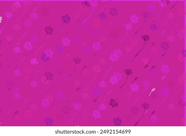 Light Pink, Blue vector doodle layout. Glitter abstract illustration with leaves. The textured pattern for website.
