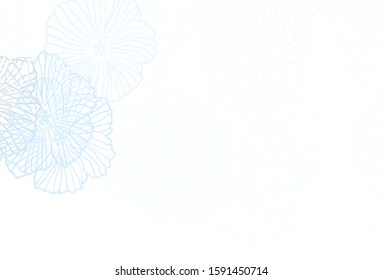 Light Pink, Blue vector elegant background with leaves. Brand new colored illustration with flowers. Brand new design for your business.