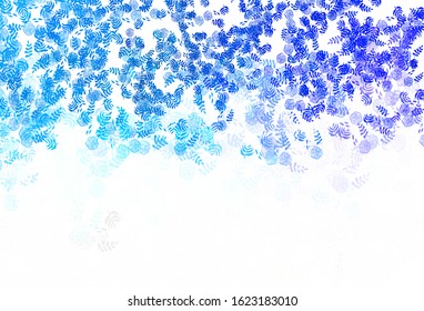 Light Pink, Blue vector elegant background with leaves, flowers. Leaves and flowers with gradient on white background. A new texture for your wallpaper design.