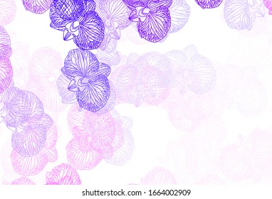 Light Pink, Blue vector elegant template with flowers. Flowers with gradient on white background. New design for your business.