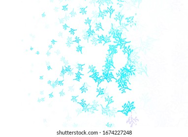 Light Pink, Blue vector elegant wallpaper with sakura. Modern abstract illustration with leaves and branches. New template for your design.