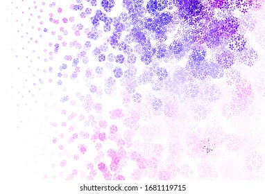 Hellrosa, blaue Vektorillustration elegantes Muster mit Blättern. Abstrakte Illustration mit Doodles und Blättern. Farbiges Muster für Kinderbücher.