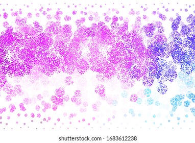 Light Pink, Blue vector elegant pattern with leaves. Decorative illustration with doodles on abstract template. Brand new design for your business.