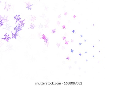 Light Pink, Blue vector elegant background with sakura. Doodle illustration of leaves and branches in Origami style. Elegant pattern for your brand book.