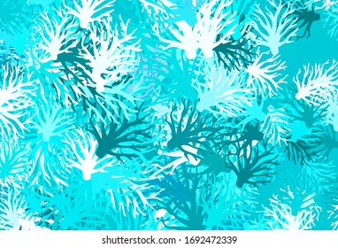 Light Pink, Blue vector elegant background with leaves. Glitter abstract illustration with leaves and branches. Hand painted design for web, leaflets.