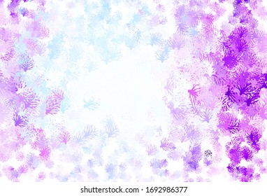 Light Pink, Blue vector elegant wallpaper with leaves. Colorful illustration in doodle style with leaves, branches. Template for backgrounds of cell phones.