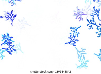 Hellrosa, blaue Vektorillustration elegantes Muster mit Sakura. Illustration mit Doodles auf abstrakter Vorlage. Eine neue Textur für Ihr Tapete-Design.