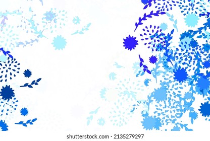 Light Pink, Blue vector elegant template with flowers Shining colored illustration with flowers. Hand painted design for web, wrapping.