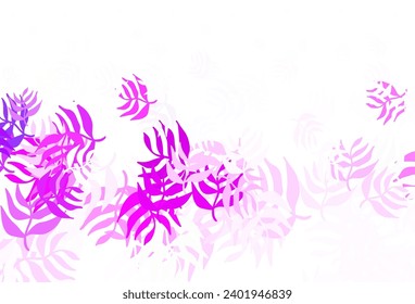 Light Pink, Blue vector elegant background with leaves. Brand new colored illustration in blurry style with leaves. Pattern for wallpapers, coloring books.