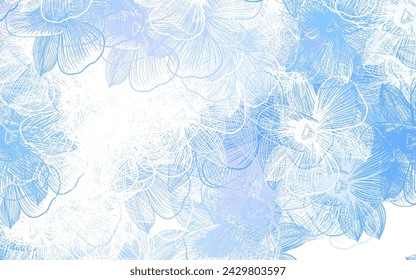 Light Pink, Blue vector elegant wallpaper with flowers. Creative illustration in blurred style with flowers. New design for your business.